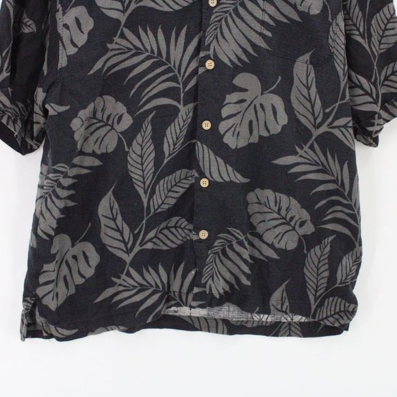 Vintage Jamaica Jaxx Hawaiian Silk Shirt Mens Black Faded Floral Pattern Size XL - Picture 4 of 9